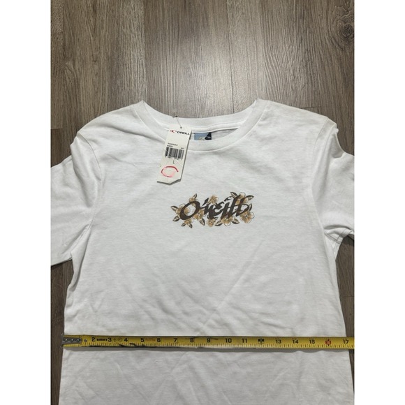 Y2K O'neill White Flower Long‎ Sleeve Women's Shirt Size L - Picture 6 of 13